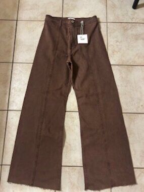NWT Pistola Penny Crop Wide Leg, Dark Roast, size 28